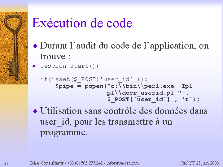 Exécution de code