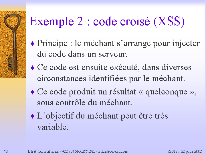 Exemple 2 : code croisé (XSS)