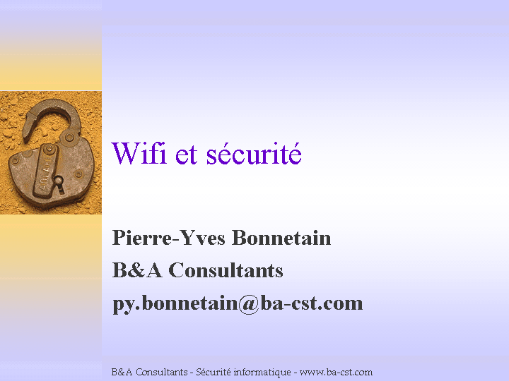 Wifi et sécurité