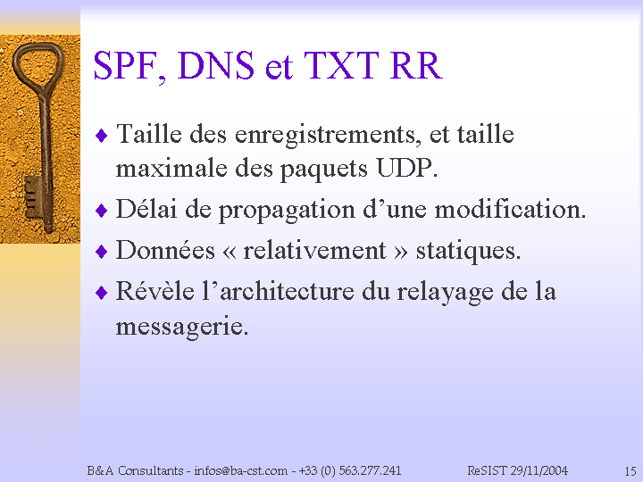 SPF, DNS et TXT RR