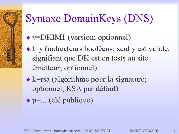 Syntaxe DomainKeys (DNS)