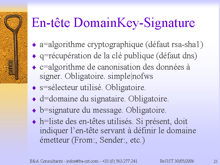 En-tête DomainKey-Signature