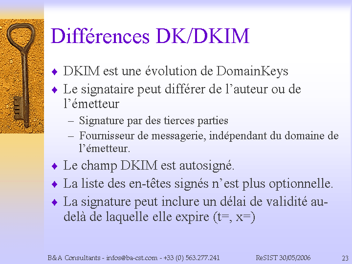 Différences DK/DKIM
